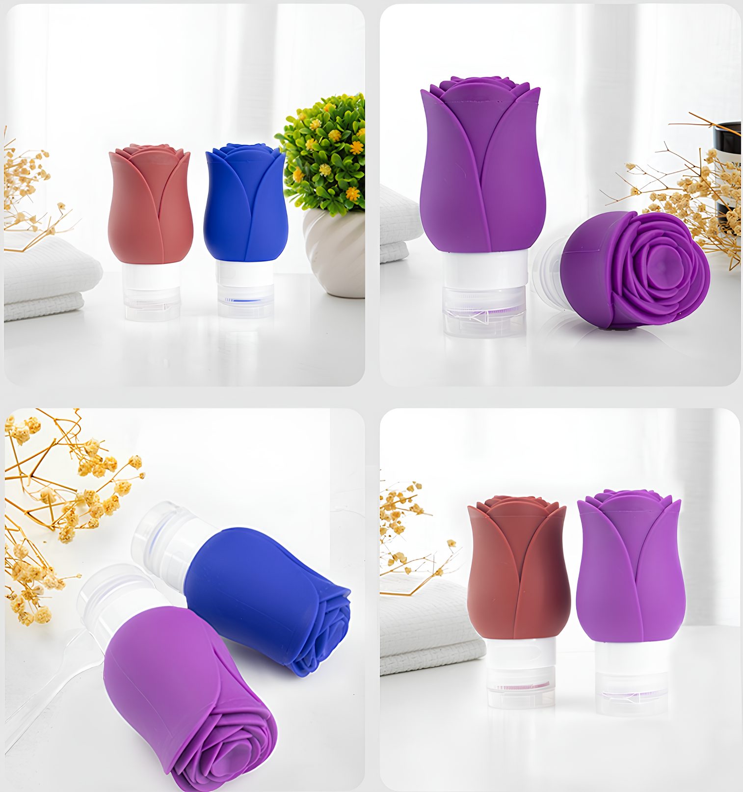 Rose Squeezable Silicone Bottle
