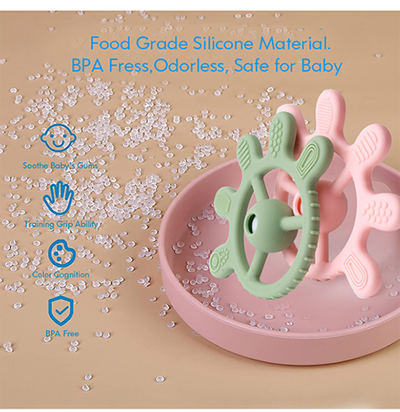 Silicone Baby Rattle Teether