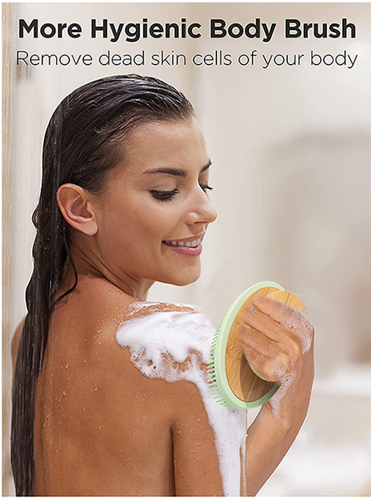 Bath Brush with Wooden Handle