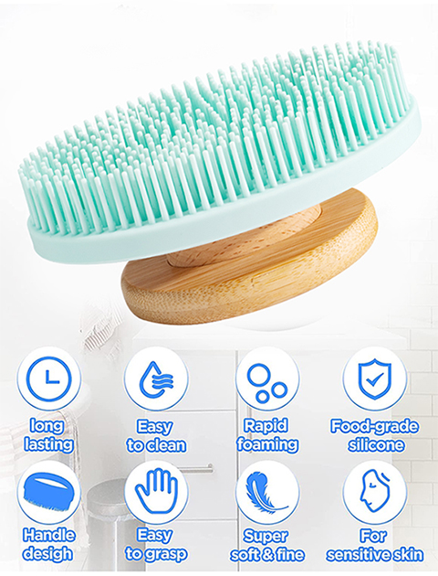 Bath Brush with Wooden Handle