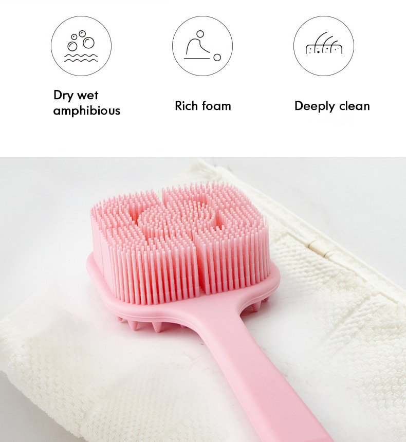 shower scrubber with long handle