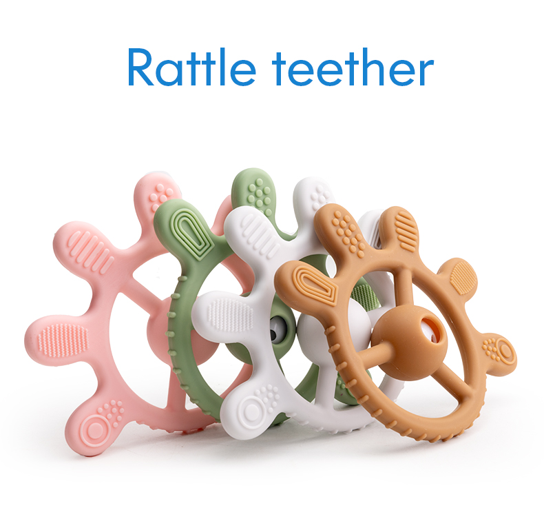 Silicone Baby Rattle Teether