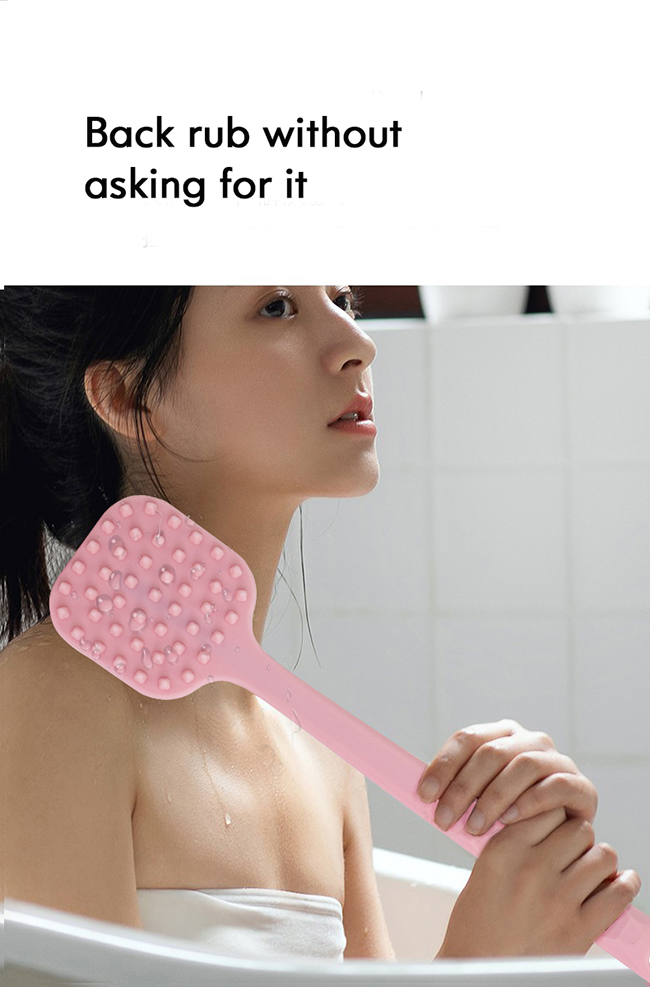 shower scrubber with long handle