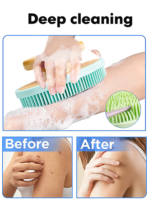 Bath Brush with Wooden Handle