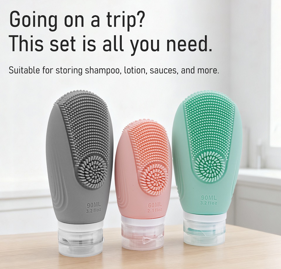 Double-Sided Shell Silicone Travel Shampoo Bottles