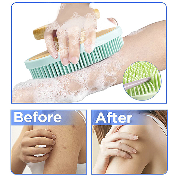 Bath Brush with Wooden Handle