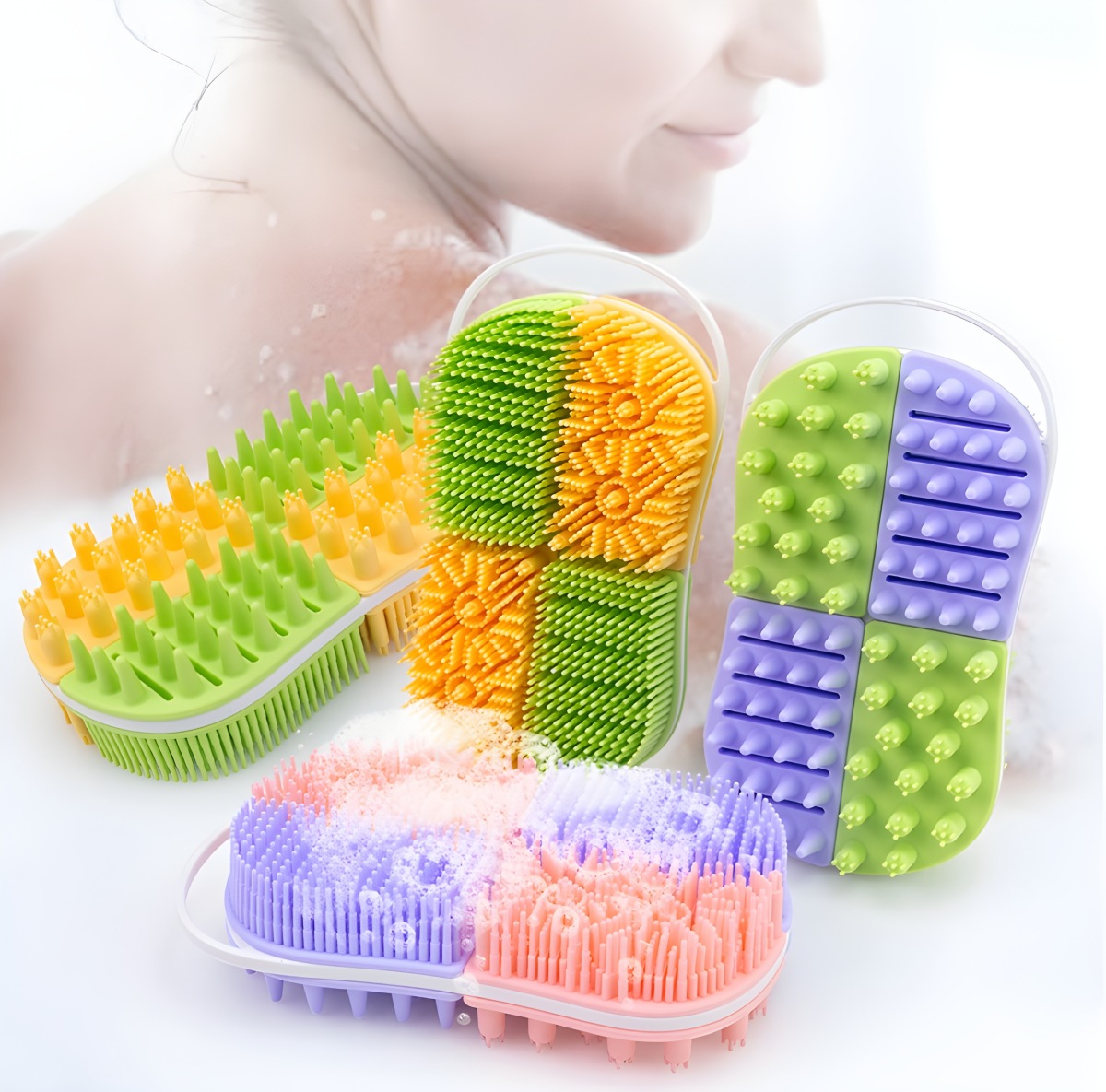 Multi colored Silicone Bath Brush