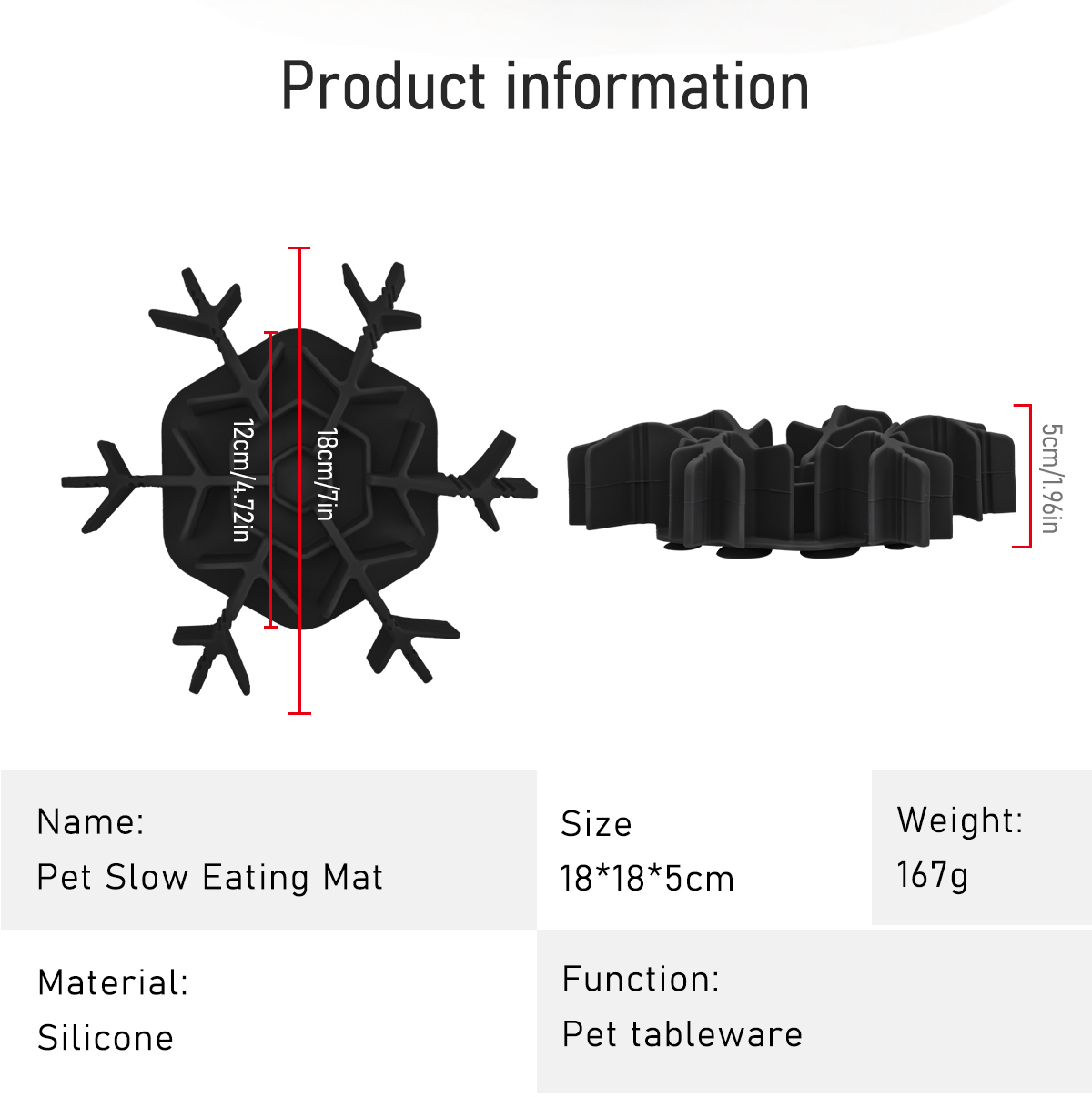 シリコン製スノーフレーク犬用リッキーマット