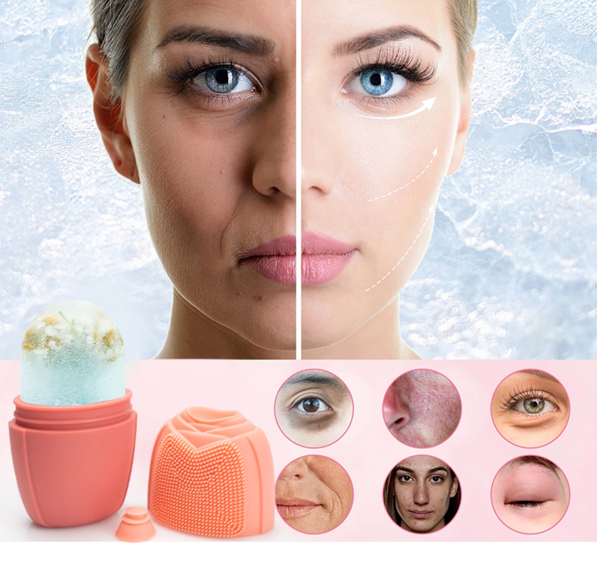 シリコンフェイシャルアイスローラー