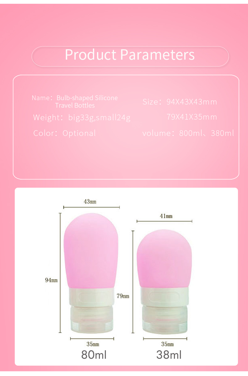 3 oz Silicone Travel Bottles