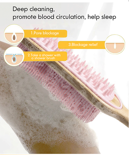 Scrub Brush with Long Handle for Shower