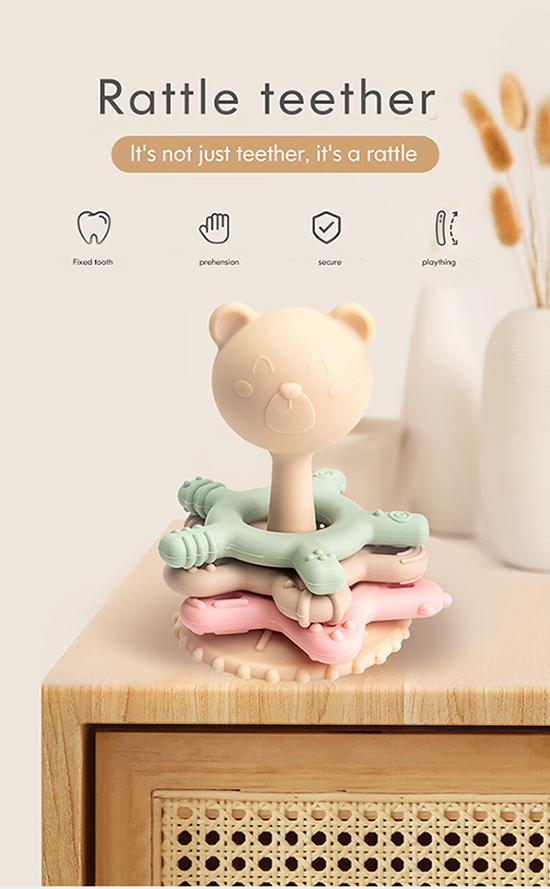 シリコン製ベビーラトル歯固め